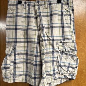 Signature by Levi Strauss Plaid Cargo Shorts - Blue, Green, and White
